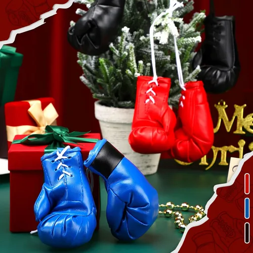Miniatura 2 de Maitys 12 piezas de mini guantes de boxeo para espejo de coche, guantes de boxeo para colgar bolsas, accesorios regalos para decoración de adornos