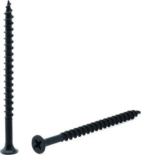 Miniatura 8 de Tornillo de madera de cabeza plana #8 x 5/8" con revestimiento de fosfato negro, 100 piezas, de autorroscado rápido, para paneles de yeso, de SG TZH