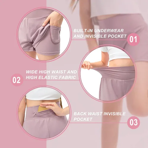 Miniatura 4 de Pantalones cortos deportivos de fútbol para adolescentes, niñas, jóvenes, baloncesto, correr, gimnasio, entrenamiento, en capas, pantalones cortos