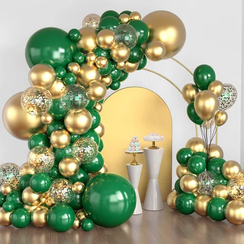 Miniatura 19 de Lukiituke Kit de arco de globos rojos, negros y dorados, 114 globos rojos, negros y dorados, 4 tamaños para cumpleaños, fiestas temáticas de casino