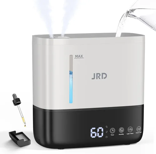 Miniatura 10 de JRD Humidificadores para dormitorio, humidificador ultrasónico 4L para habitación grande, llenado superior de niebla fría, funcionamiento de 40 Negro
