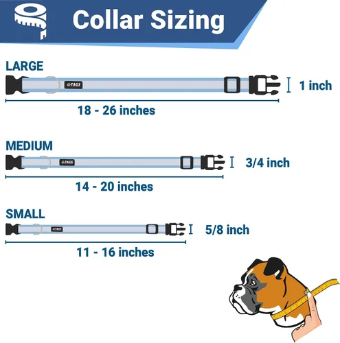Miniatura 7 de GoTags Collar reflectante para perro con placa de identificación personalizada, collar de perro ajustable con placa de identificación de mascota