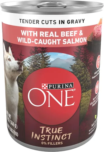 Purina ONE Alimento húmedo para perros con alto contenido de proteínas True Instinct Cortes tiernos en salsa de comida para perros con carne de res