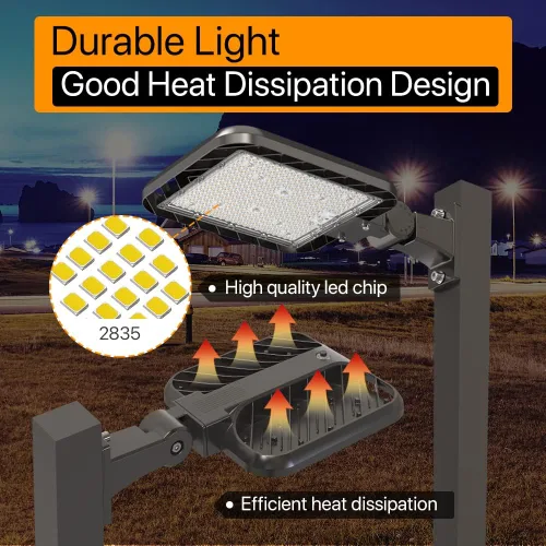 Miniatura 3 de Luces de estacionamiento de 150 W, instalación rápida, 22500 lm de montaje de brazo ajustable, caja de zapatos, luz IP65 impermeable, 100-277 V CA