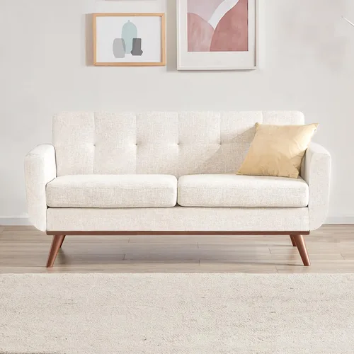 Miniatura 3 de Tbfit Sofá de dos plazas, sofás de estilo de mediados de siglo, sofá pequeño de bouclé para sala de estar, dormitorio, oficina, muebles tapizados