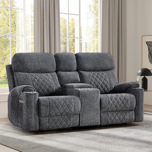 Miniatura 13 de EBELLO Sofá Sillón Reclinable Eléctrico, Sofá Reclinable Eléctrico de Tela de 3 Plazas con Portavasos, Puertos de Carga USB y Tipo C y Espacio