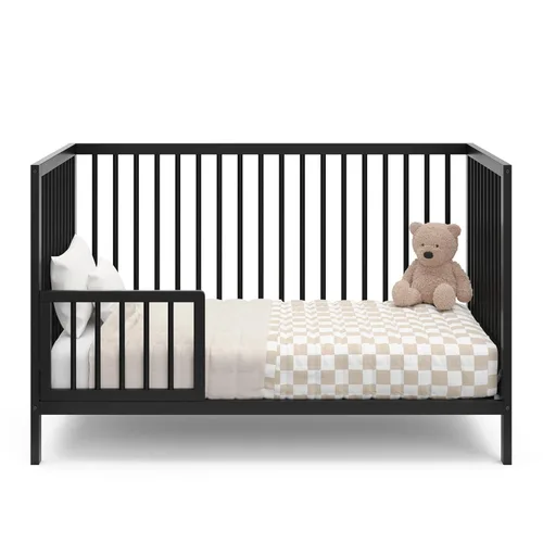 Miniatura 12 de Graco Teddi Cuna convertible 5 en 1 (negro) – Certificado GREENGUARD Gold, se convierte en sofá cama, cama infantil y individual con cabecera