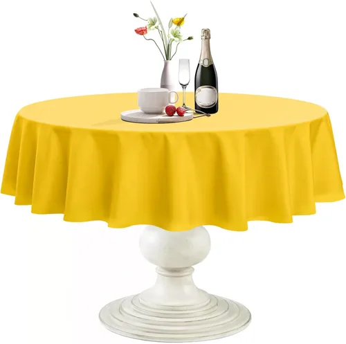 Miniatura 11 de Softalker Mantel Redondo, Impermeable y Resistente a las Manchas, Mantel de Tela Sin Arrugas, Lavable, Poliéster de 210GSM, Cubierta de Mesa