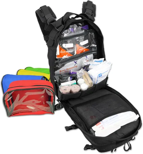 Miniatura 2 de Lightning X Stocked EMS/EMT - Mochila médica de primeros auxilios para trauma y sangrado + kit + bolsas, color negro