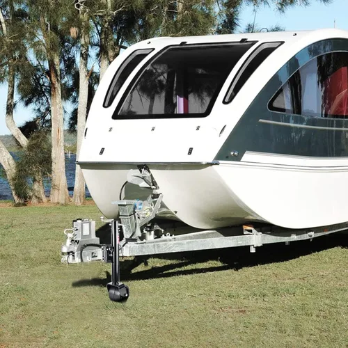 Miniatura 7 de FZZD Gato de remolque de 2000 libras con rueda, gato giratorio resistente para barco de remolque, elevación de 12 pulgadas, para barco de RV