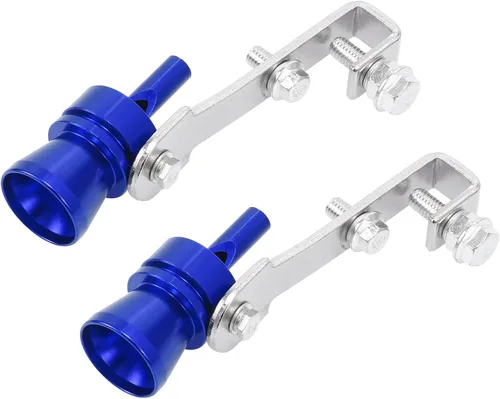 X AUTOHAUX 2 unids M tamaño aleación de aluminio universal Turbo sonido escape silenciador tubo silbato coche rugido fabricante azul