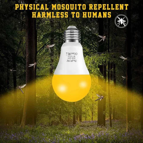 Miniatura 4 de Bombillas amarillas para insectos, del atardecer al amanecer, LED de 7 W, equivalente a 40 W, A19, encendido y apagado automático inteligente, 580