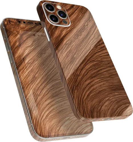 Miniatura 2 de DesignSkinz Kit de calcomanías de cuerpo completo compatible con iPhone 15 Plus, madera natural de lujo V3