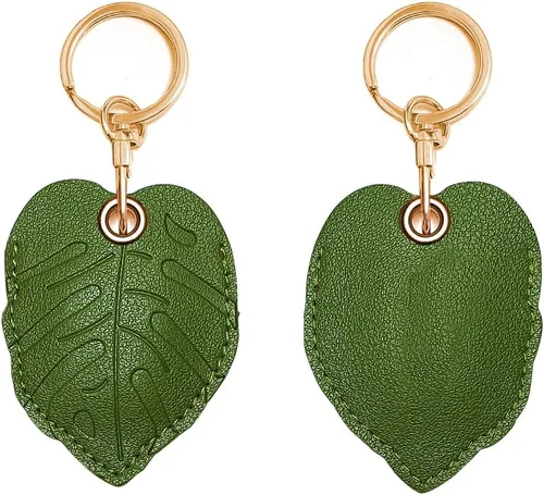 Miniatura 7 de CATCH ON Paquete de 2 fundas de cuero para Airtag para llavero, bonitos accesorios Kawaii adecuados para Airtag