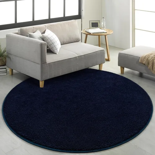Miniatura 4 de FlyDOIT Alfombras redondas para dormitorio, sala de estar, 4 x 4, color azul marino, súper suaves, cómodas, gruesas de espuma viscoelástica