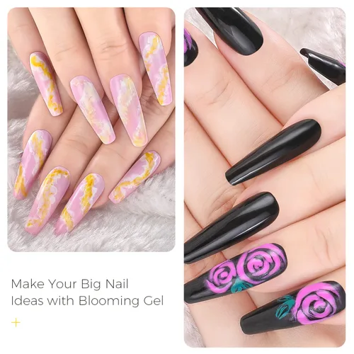 Miniatura 3 de BURANO Esmalte de uñas en gel Blooming de 0.5 onzas, efecto floreciente transparente (2 botellas)