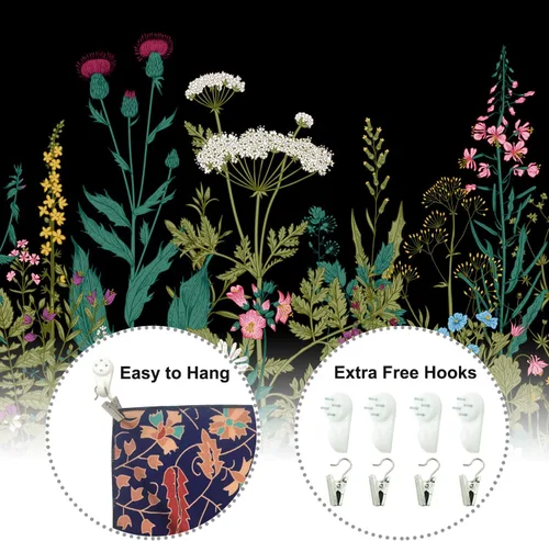 Miniatura 6 de HOMKUMY Tapiz de pared de flores, tapiz hippie bohemio, tapiz psicodélico indio para colgar en la pared, decoración del hogar, dormitorio, sala