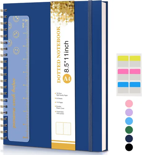 Miniatura 10 de Lined Spiral Notebook Journal 8.5” x 11”, A4 Large Notebooks for Women Men, College Ruled Journal, 100 GSM Paper, Plastic Hardcover Spiral Bound