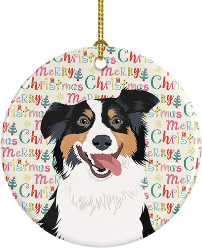 Miniatura 196 de Caroline's Treasures Bulldog Francés Azul de Navidad Adorno de Cerámica Decoraciones Colgantes para Árbol de Navidad para Hogar Navidad, Festividad