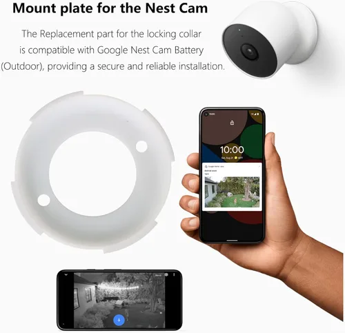 Miniatura 2 de TEYOUYI Placa de montaje para cámara nido, anclajes de pared para Google Nest Cam Accesorios para Nest Cam al aire libre (batería), pieza de Blanco