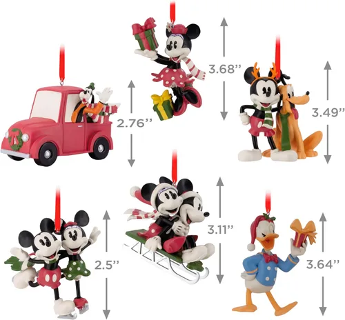Miniatura 4 de Hallmark Disney - Juego de 6 adornos navideños de Mickey Mouse y sus amigos