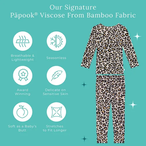Miniatura 6 de Posh Peanut Pijamas para niñas, suaves, de viscosa de bambú para niños, pijamas a juego de manga larga para niñas