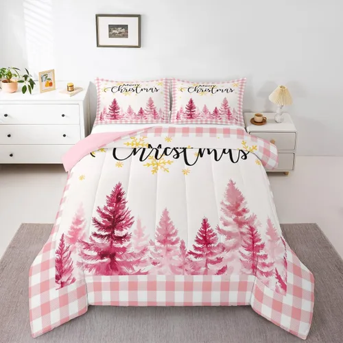 Miniatura 9 de Erosebridal Juego de ropa de cama Kawaii de muñeco de nieve tamaño individual para niños y niñas, juego de ropa de cama de feliz año nuevo, edredón