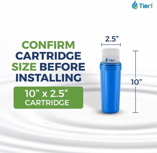 Miniatura 3 de Tier1 Cartucho de repuesto de filtro de agua para sedimentos de polipropileno enrollado de 50 micrones, 10 x 2.5 pulgadas, compatible con Pentek