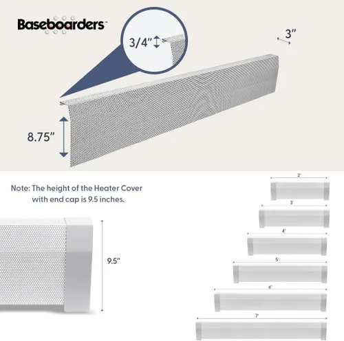 Miniatura 3 de Baseboarders Premium Tall Series - Cubierta para calentador de zócalo de acero galvanizado de 2 pies (24 pulgadas), resistente a la corrosión