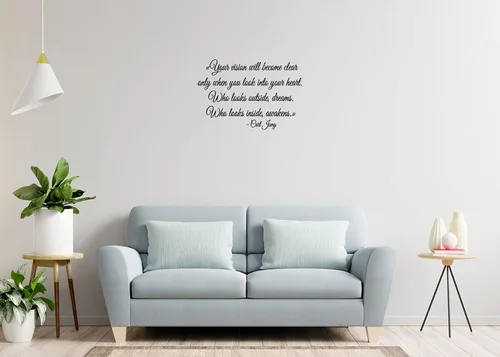 Wall Decals Quote Carl Jung Home Interior Design Art Murals Bedroom Vinyl Stickers Living Room Decor KT146 (15in x 22 in, lime green)