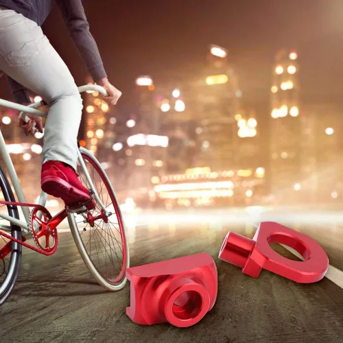Miniatura 3 de tendicatena i, tensor de cadena, tensor de cadena de ciclo Ajustador de fijación de aleación de aluminio para bicicleta plegable (rojo)