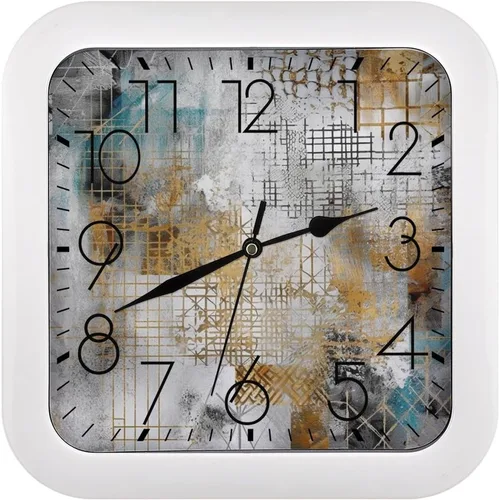 Miniatura 25 de 10" Square Modern Wall Clock,Different Heart Patterns Print Kitchen Clocks Wall Battery Operated,Silent Non Ticking Unique Funny Cute Wall Clock for