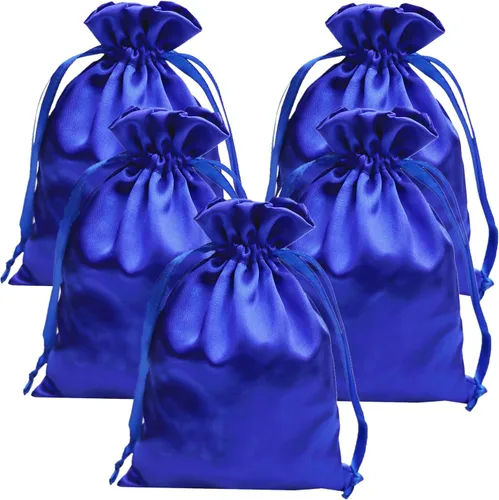 35 bolsas de regalo de satén de 5 x 7 pulgadas con cordón, bolsas de recuerdo de fiesta, bolsas de joyería de seda, bolsas de tela con cordón de