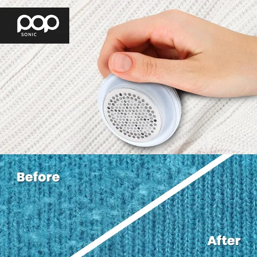 Miniatura 5 de Afeitadora de tela, removedor de pelusa eléctrico (Leopardo Negro) – Recargable, sistema de 6 cuchillas, afeitadora de pelusa de tela con luz LED