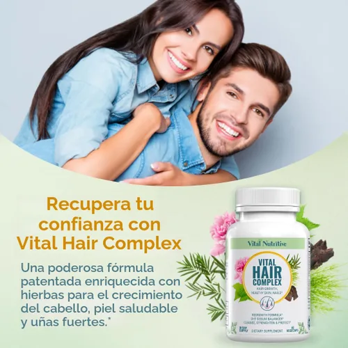Miniatura 2 de VITAL NUTRITIVE Vital Hair Complex – Vitaminas para el cabello con biotina y vitamina B para mujeres y hombres – Apoya un cabello, piel y uñas