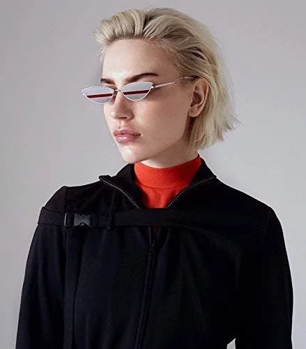 Miniatura 2 de FEISEDY Gafas de sol de diseñador de moda Retro pequeños pétalos forma arco templo diseño B2298