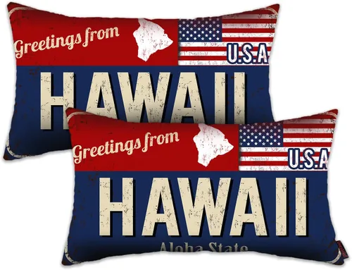 Miniatura 32 de Juego de 2 fundas de almohada de Florida de 12 x 20 pulgadas, decoración de recuerdo de Florida, funda de almohada lumbar con diseño de bandera