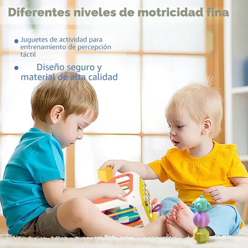 Miniatura 2 de 7 en 1 Juguetes Sensoriales de Desarrollo Multifuncionales para Bebés de 2 Años, Juego de Clasificación de Formas con Cuerda de Arrastre y Coche