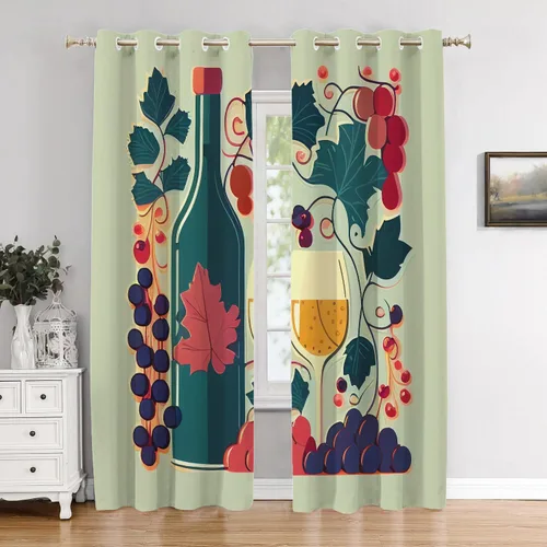 Miniatura 22 de Cortinas opacas de cocina con pintura al óleo de Europa rosa y negra para ventanas, cenefas opacas modernas de torre Eiffel de poliéster multicapa