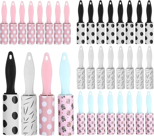 Miniatura 8 de 12 rodillos de pelusa para pelo de mascotas extra pegajosos y ropa, mini rodillos de pelusa de viaje, hojas desechables para quitar el pelo de perro