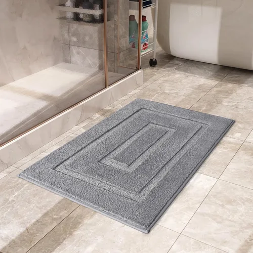 Miniatura 7 de HOMORE Alfombra de Baño Gris de 24x17 Pulgadas Suave Absorbente de Microfibra Alfombras Pequeñas de Baño, Alfombra de Baño Corredor Lavable