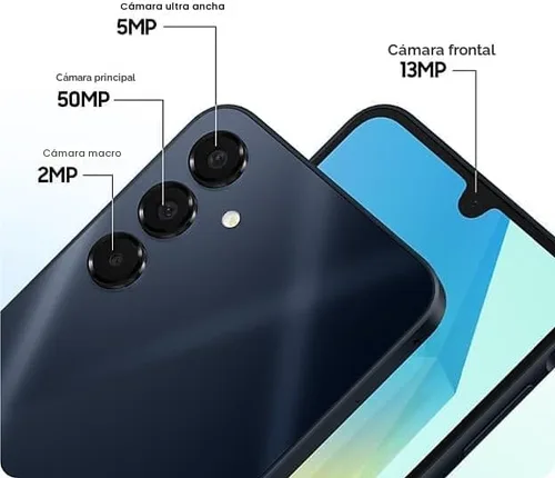 Miniatura 2 de Samsung Galaxy A16 5G, 128GB, teléfono inteligente Android, pantalla AMOLED, carga rápida, almacenamiento expandible, versión estadounidense, azul