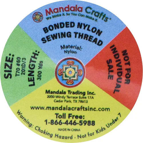 Miniatura 4 de Mandala Crafts Tamaño 69 210D T70 Hilo de nailon unido – 12 colores neutros surtidos 3600 yardas Tex 70 hilos de costura resistentes para cuero