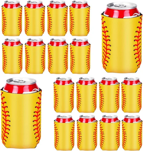 Miniatura 16 de 18 fundas plegables para enfriar latas de béisbol Insulated Neoprene, Beer Drink Beverage Can Bottle Cooler Sleeves, Sports Birthday Party