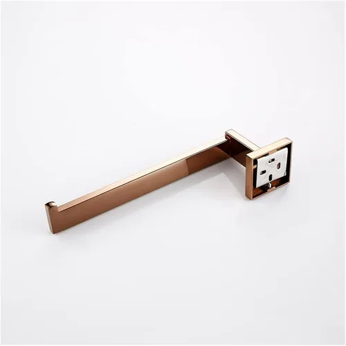 Miniatura 7 de Barras de agarre de oro rosa pulido, cuatro piezas, accesorios para bañera de baño, soporte para papel higiénico, gancho para toalla, montaje