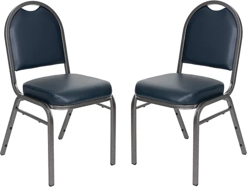 Miniatura 16 de OEF Furnishings OEF9210-SV/2 Silla apilable de grado comercial para banquetes (vinilo negro, marco recubierto de polvo plateado, paquete de 2)
