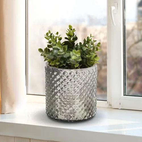 Miniatura 5 de Serene Spaces Living Jarrón de plata envejecida, mediano, hermoso cristal de mercurio en un jarrón, uso para bodas, fiestas, eventos, decoración