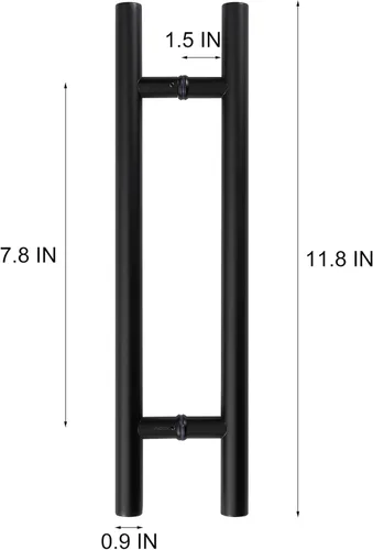 Miniatura 2 de Tiradores de 12 pulgadas, acero inoxidable 304 de grado comercial, moderno, para puertas interiores y exteriores, para puertas de vidrio y granero