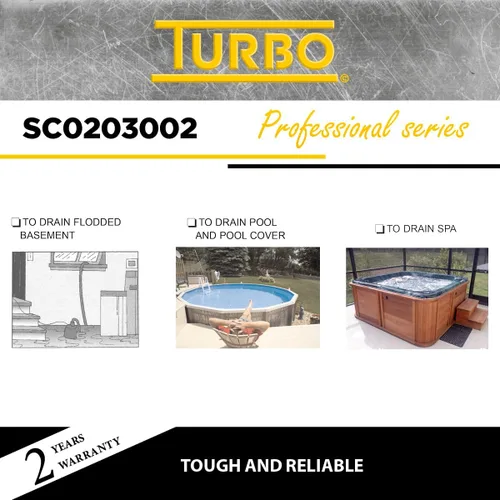 Miniatura 7 de Turbo Bomba sumergible de utilidad 1/3HP sin interruptor