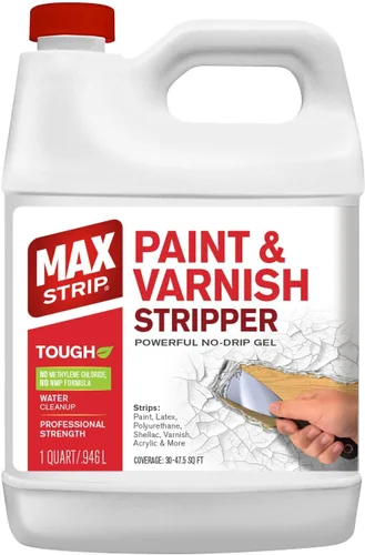 Max Strip Decapante de Pintura y Barniz 32oz - Decapante de Pintura para Múltiples Capas de Pintura Acrílica, Látex, Óleo y a Base de Agua,